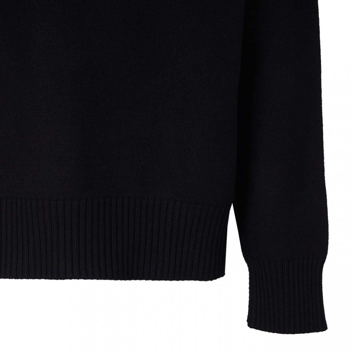 Black Ami De Coeur Funnel-Neck Wool Sweater