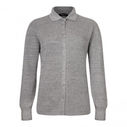Light Grey Knitwear Polo Shirt