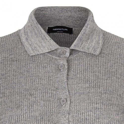 Light Grey Knitwear Polo Shirt