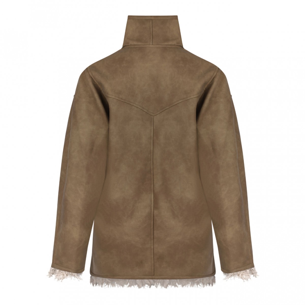 Taupe Shearling Faux Fur Clea Coat