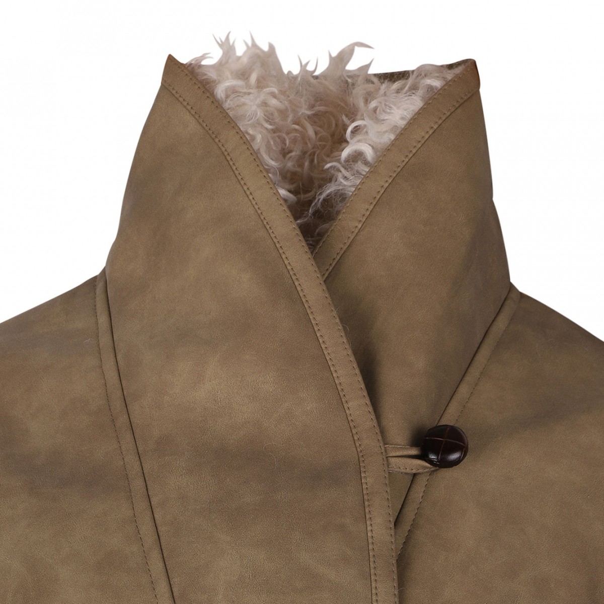 Taupe Shearling Faux Fur Clea Coat