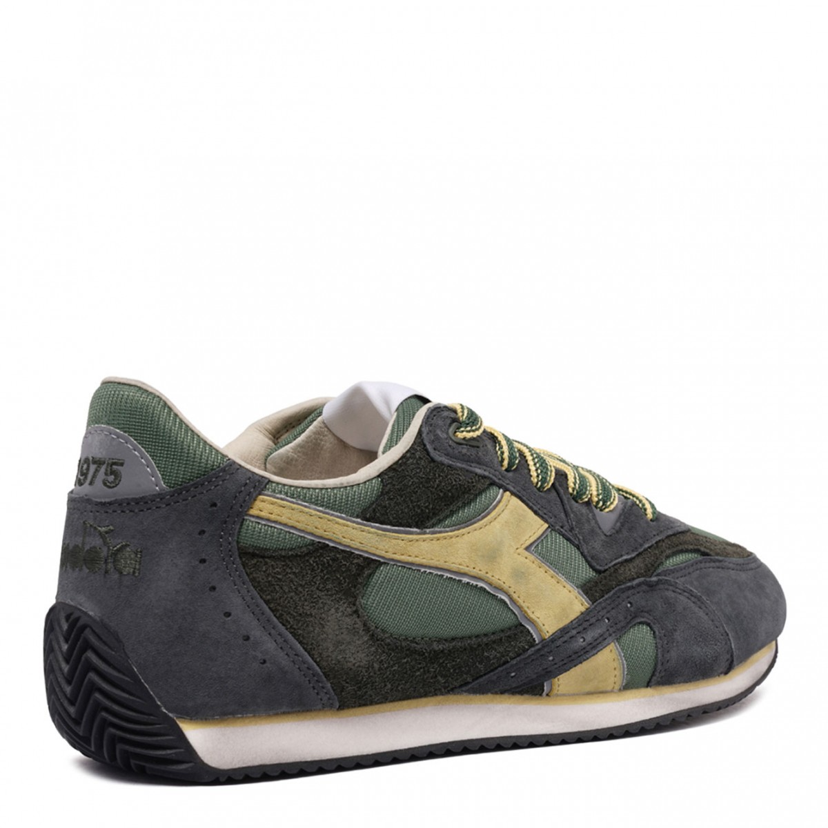 Green Suede Panelled Trainers