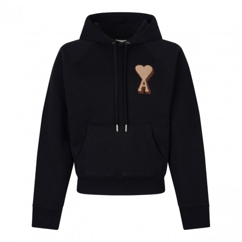 Black Logo-Embroidered Hoodie