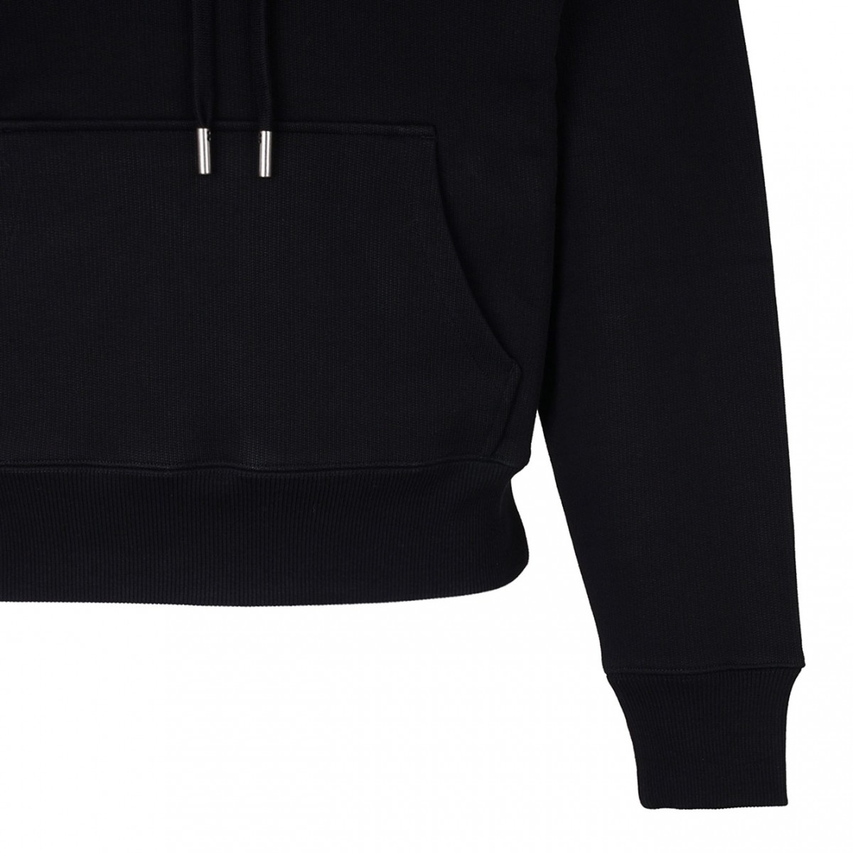 Black Logo-Embroidered Hoodie