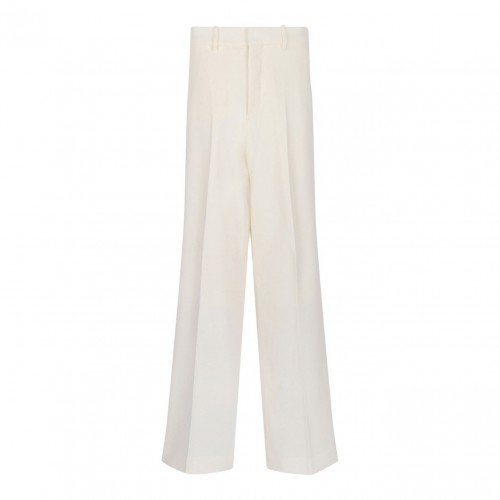 Hazelnut Light Wool Twill Wide Trousers