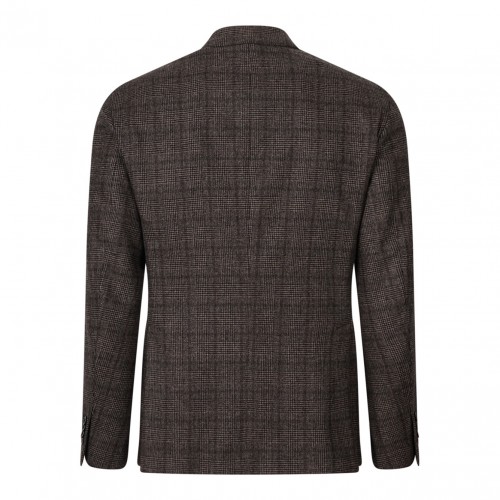 Brown Tartan Double Breasted Jacket