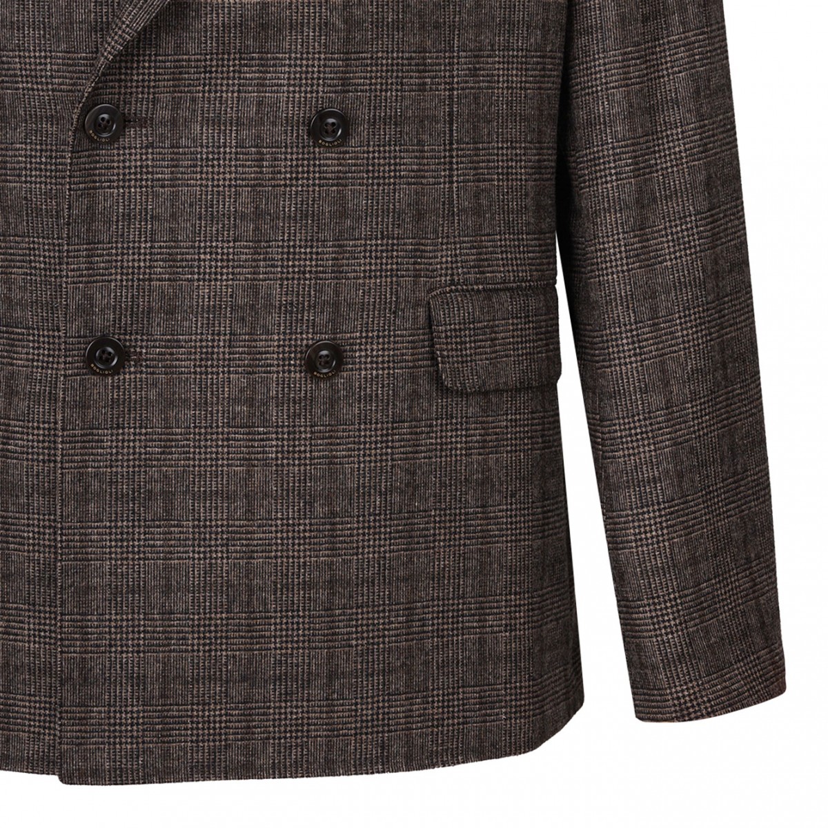 Brown Tartan Double Breasted Jacket