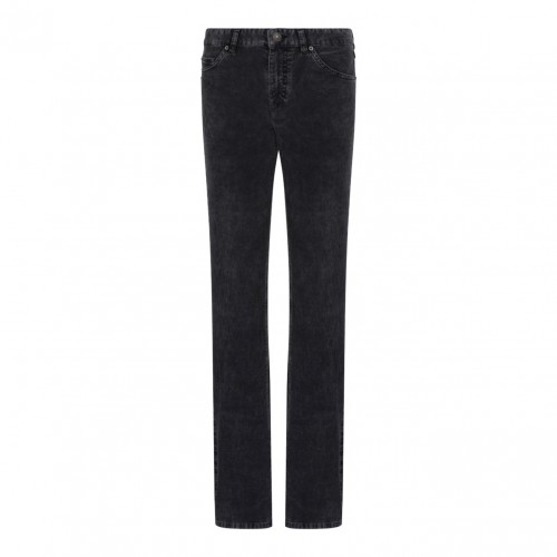 Black Logo Patch Corduroy Trousers