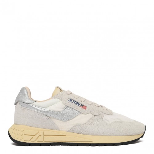 White and Grey Panelled Sneakers