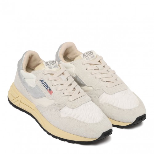 White and Grey Panelled Sneakers 2