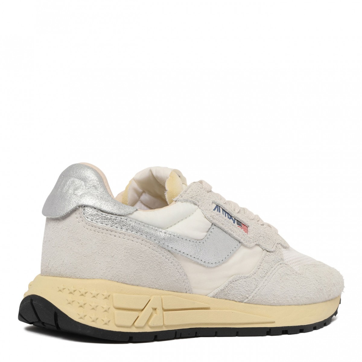 White and Grey Panelled Sneakers