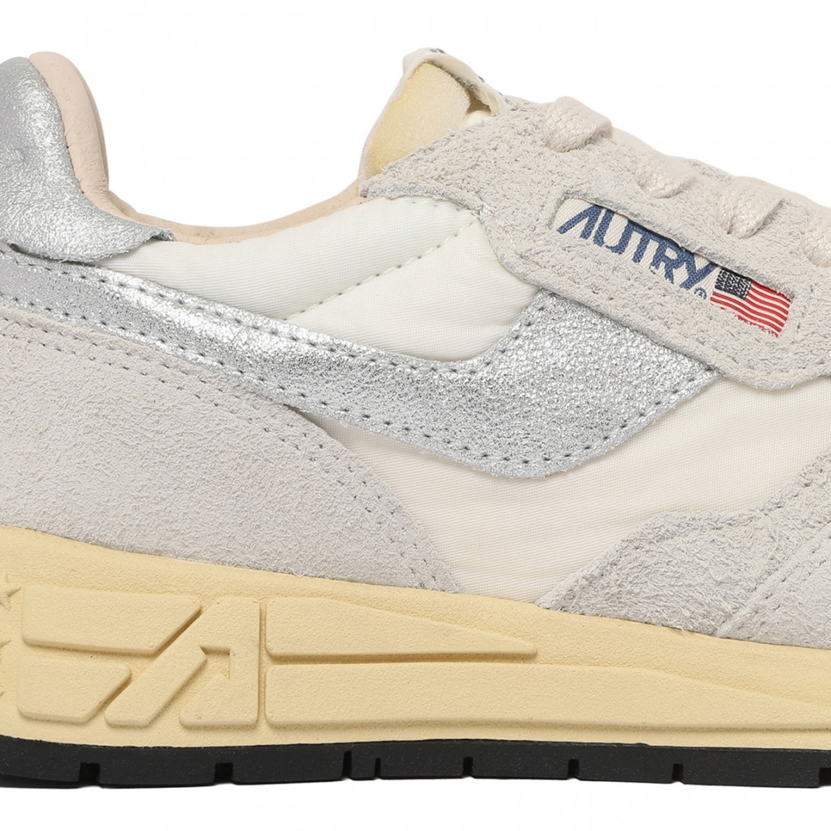 White and Grey Panelled Sneakers