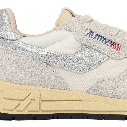 White and Grey Panelled Sneakers