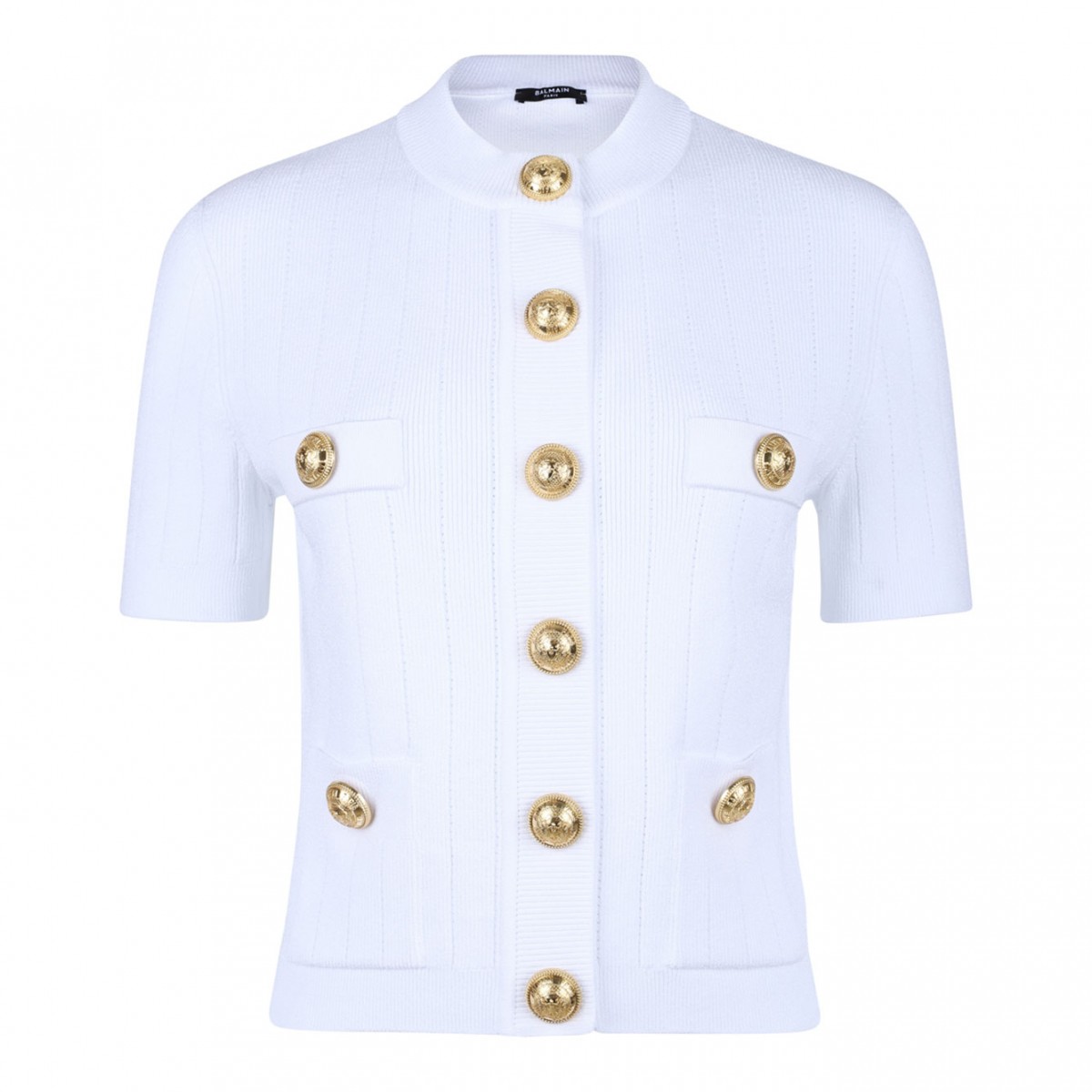 White Pointelle Knit Cardigan