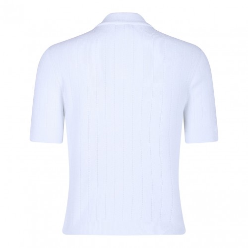 White Pointelle Knit Cardigan 2