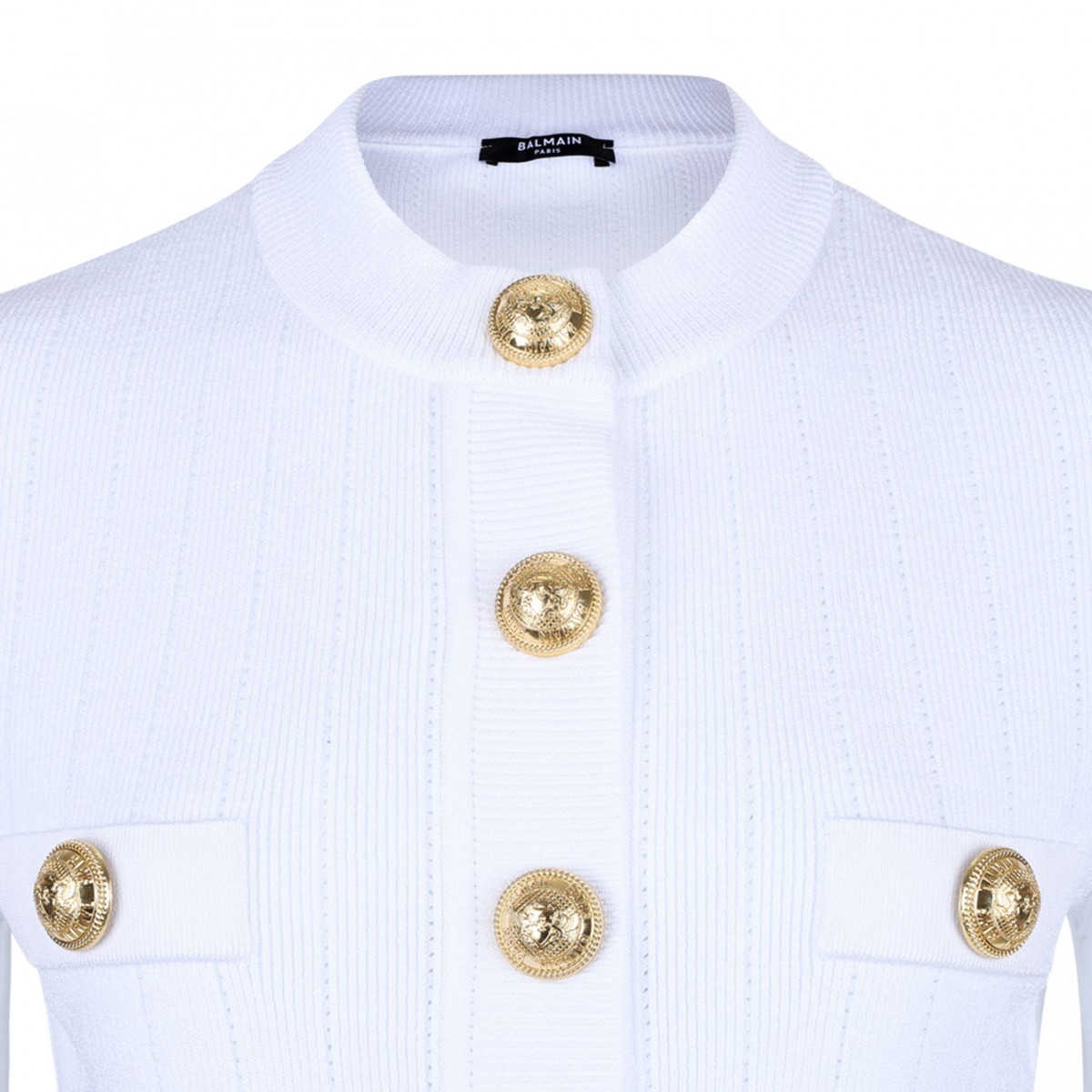 White Pointelle Knit Cardigan