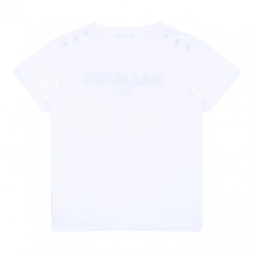 White Logo Embroidered T-Shirt