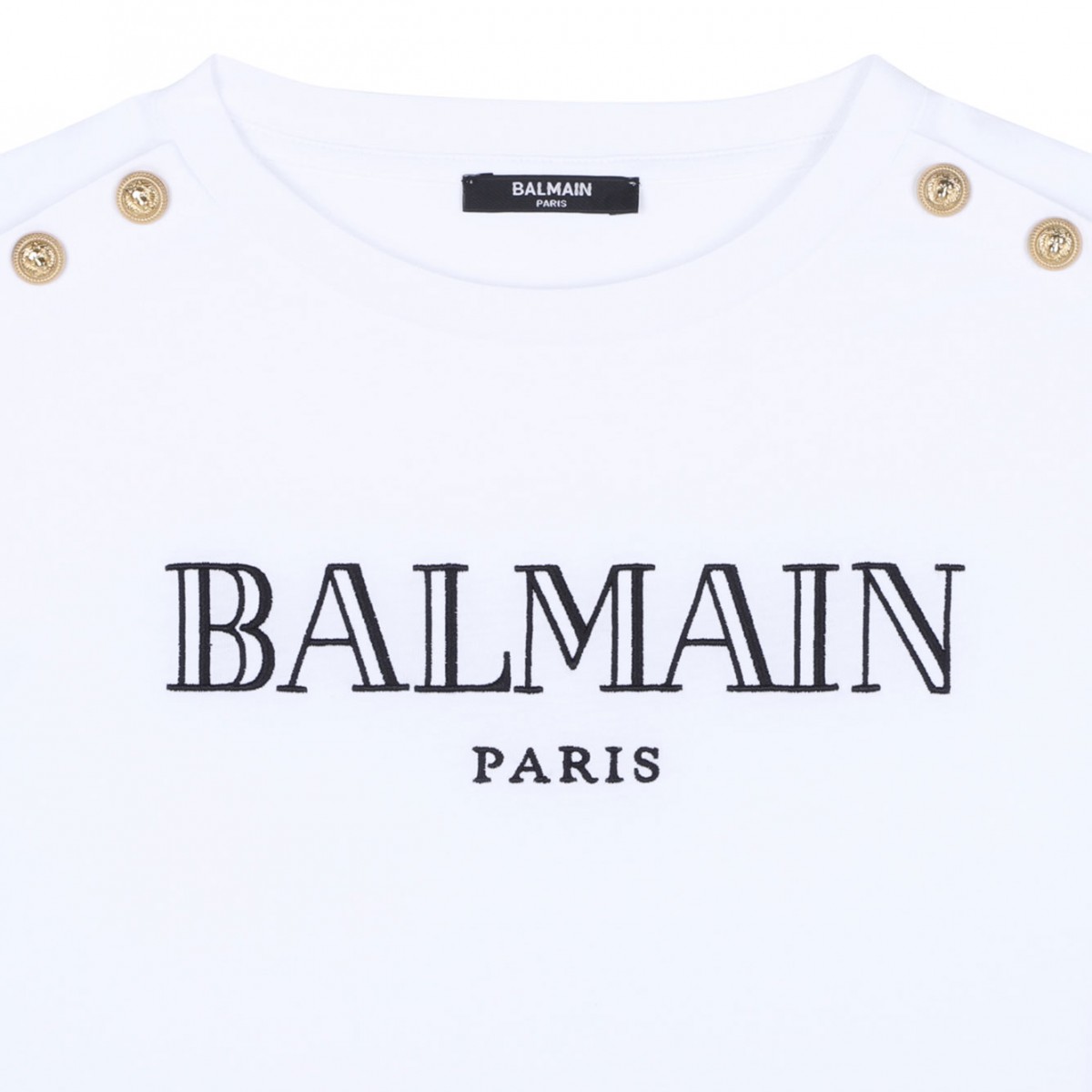 White Logo Embroidered T-Shirt