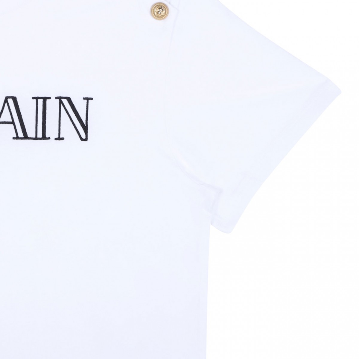 White Logo Embroidered T-Shirt