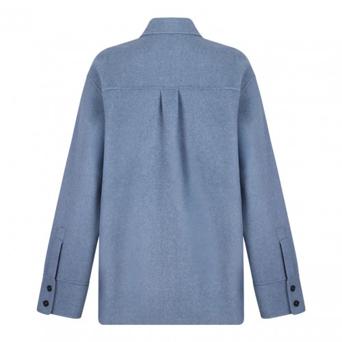 Blue Oversized Double Knit Shirt