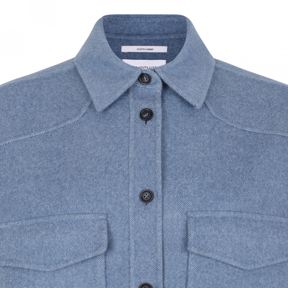 Blue Oversized Double Knit Shirt