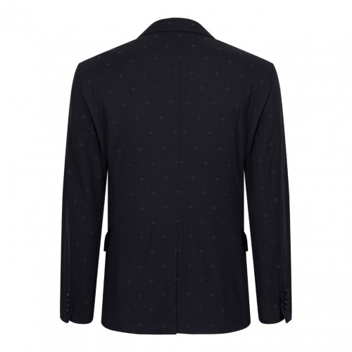 Black Double-Breasted Mikado Shantung Silk Suit