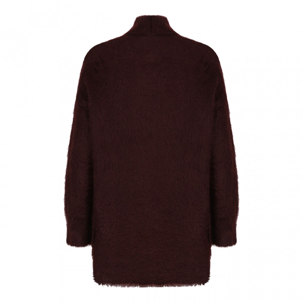 Cherry Open Midi Cardigan With A Brushed Finish