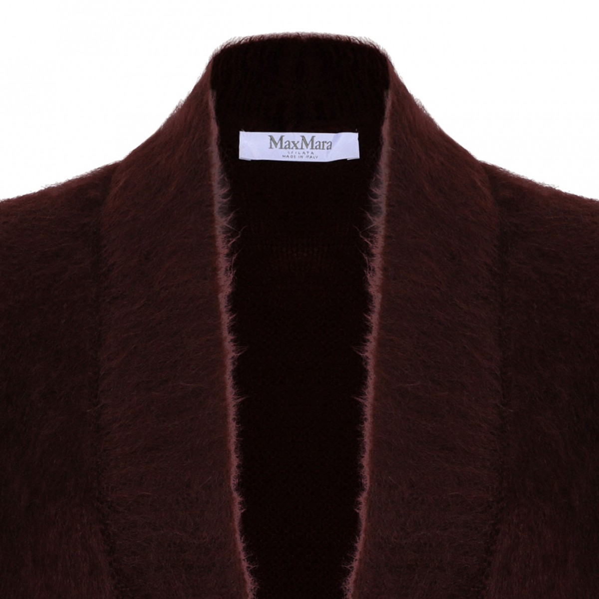 Cherry Open Midi Cardigan With A Brushed Finish