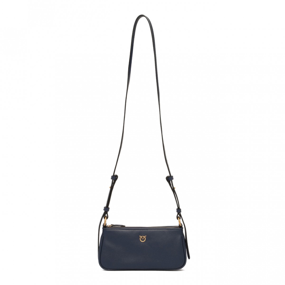 Dark Blue Zip-Top Crossbody Bag