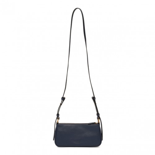 Dark Blue Zip-Top Crossbody Bag