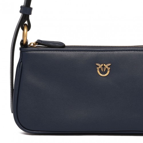 Dark Blue Zip-Top Crossbody Bag