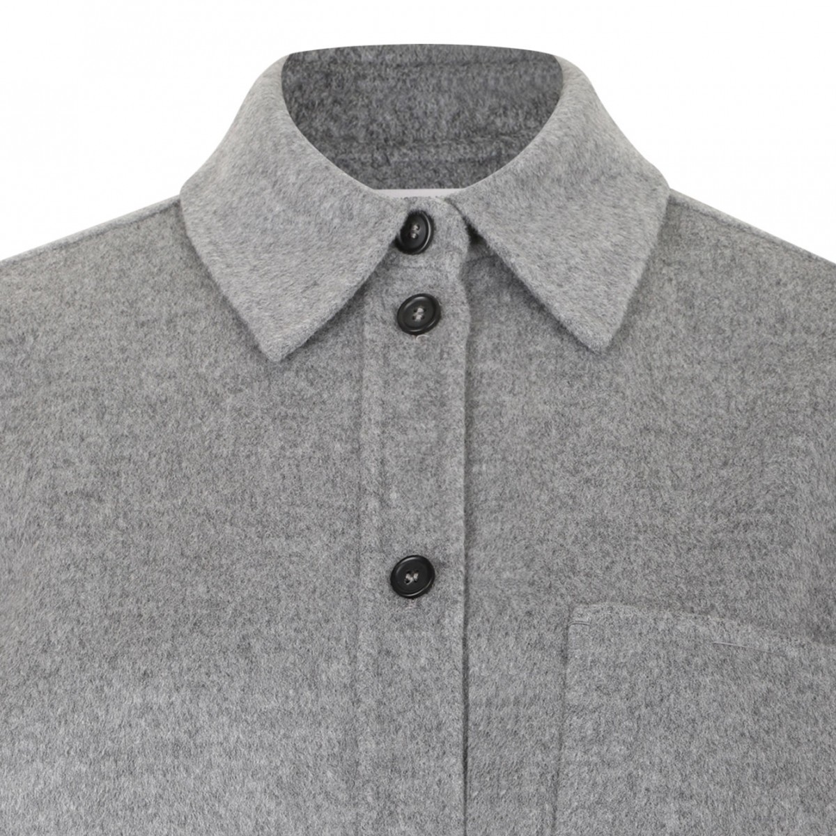 Medium Grey Oversized Wool Shirt