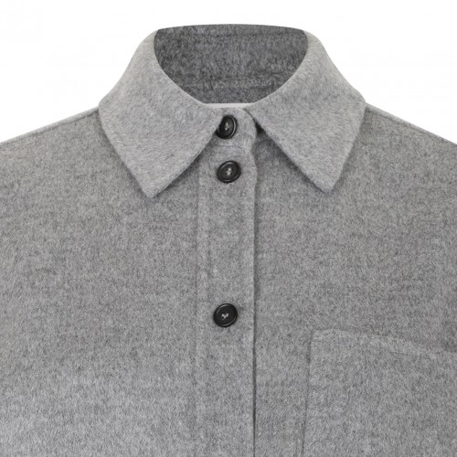 Medium Grey Oversized Wool Shirt