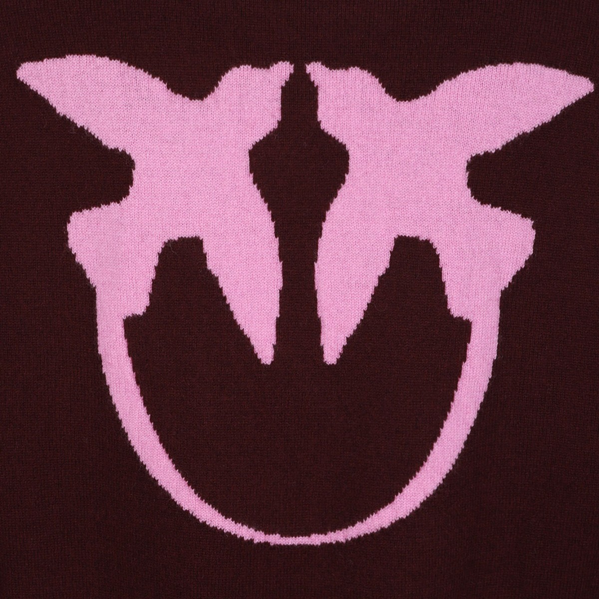 Burgundy Wool Logo Embellished Knit Sweater