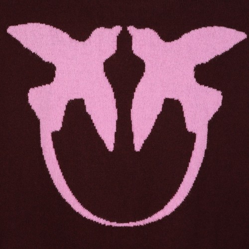 Burgundy Wool Logo Embellished Knit Sweater