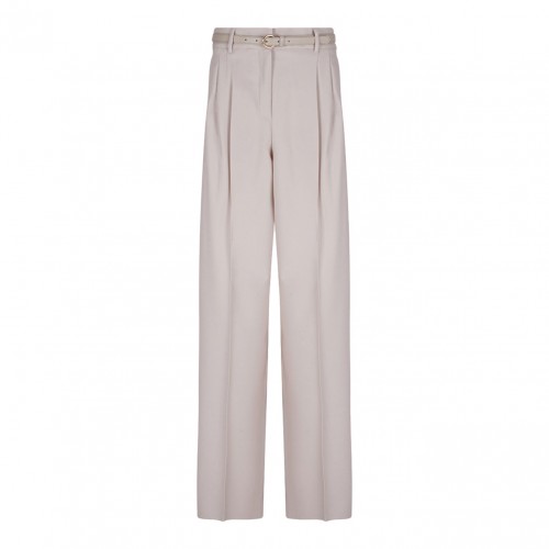 Beige Wool Twill Trousers
