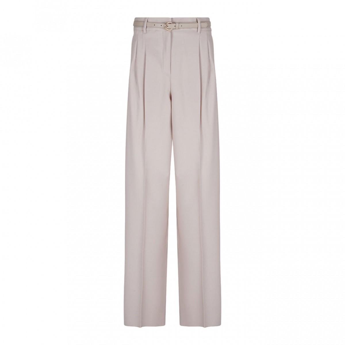 Beige Wool Twill Trousers