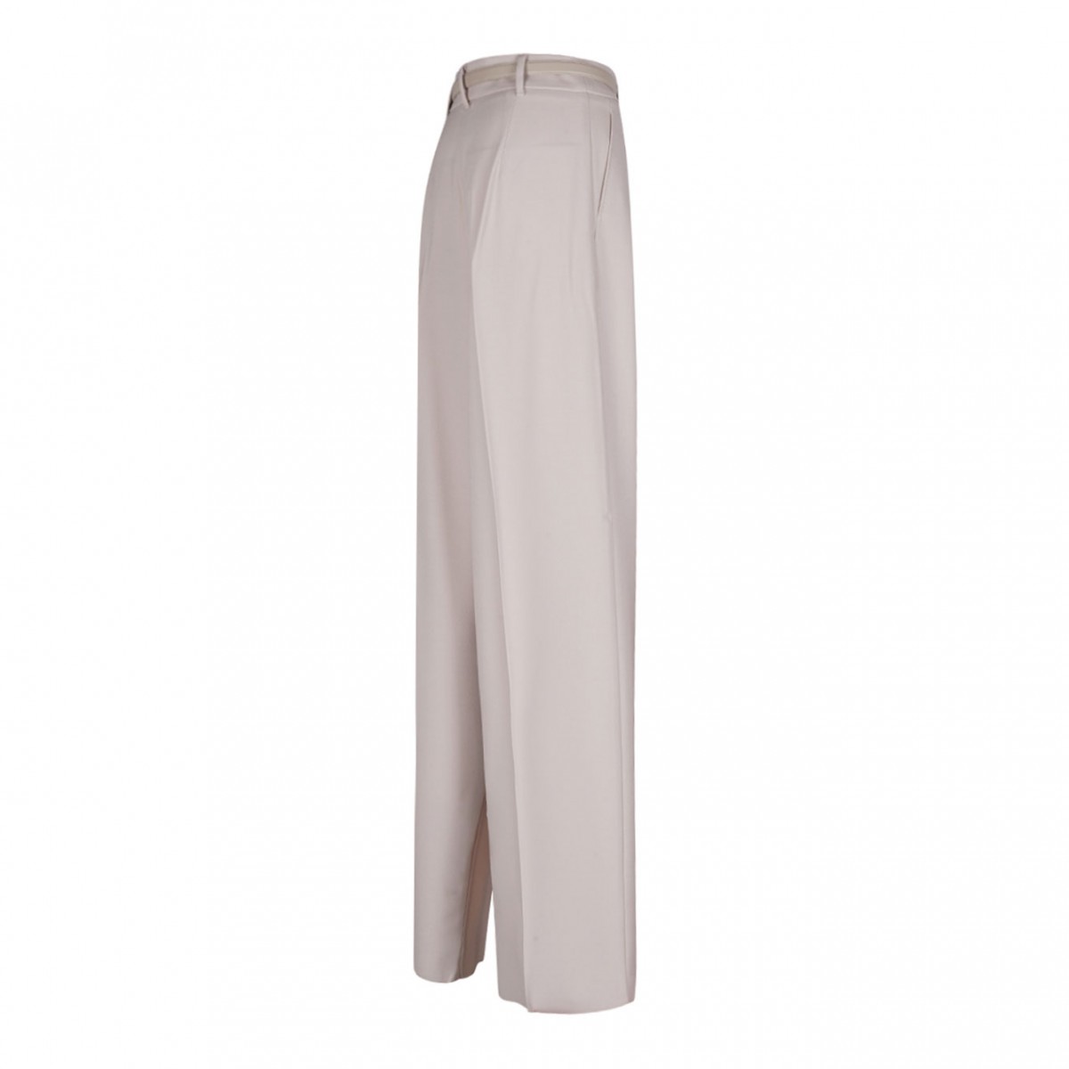 Beige Wool Twill Trousers