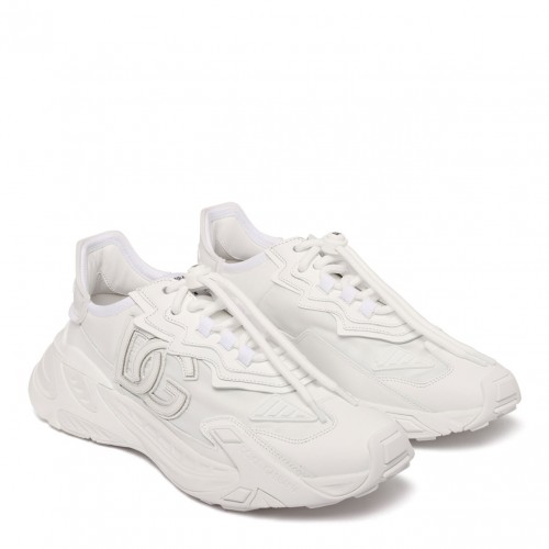 White Logo-Patch Panelled Sneakers 2