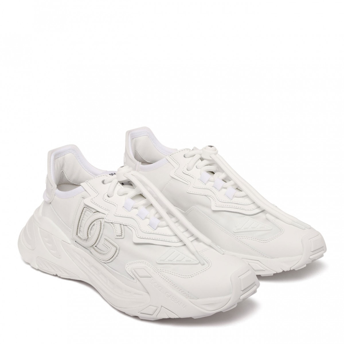 White Logo-Patch Panelled Sneakers