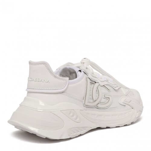 White Logo-Patch Panelled Sneakers