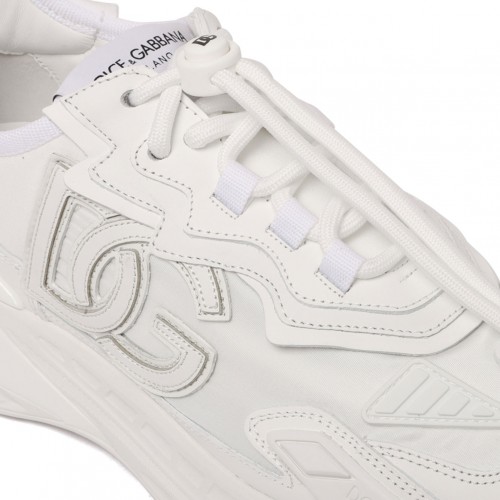 White Logo-Patch Panelled Sneakers