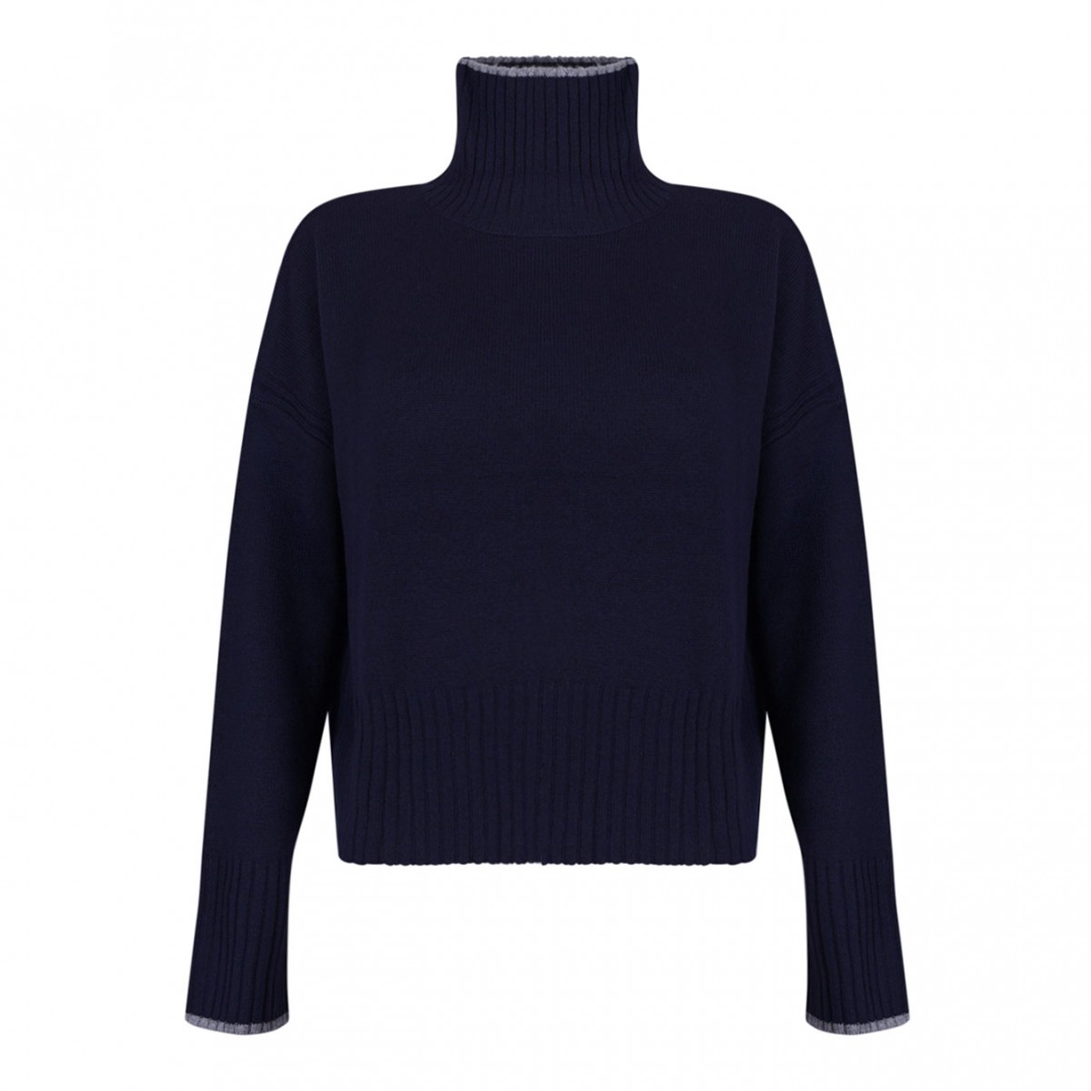 Navy Blue Merino Wool Sweater