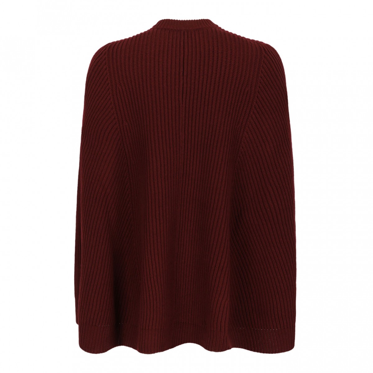 Raspberry Wool And Cashmere Cape Dress