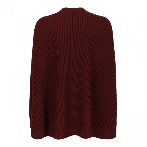 Raspberry Wool And Cashmere Cape Dress