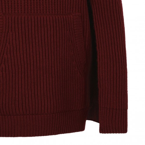 Raspberry Wool And Cashmere Cape Dress