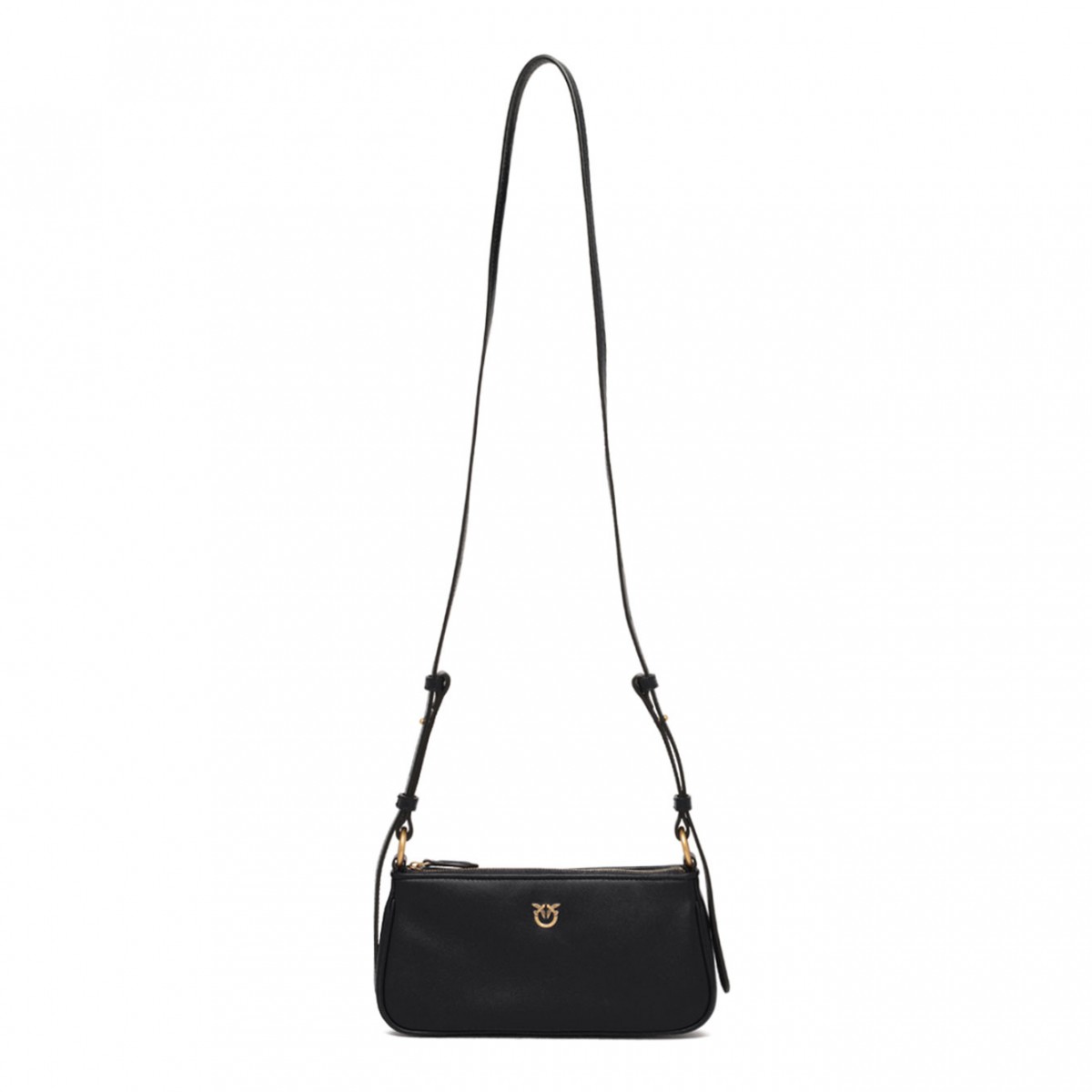 Black Zip-Top Crossbody Bag