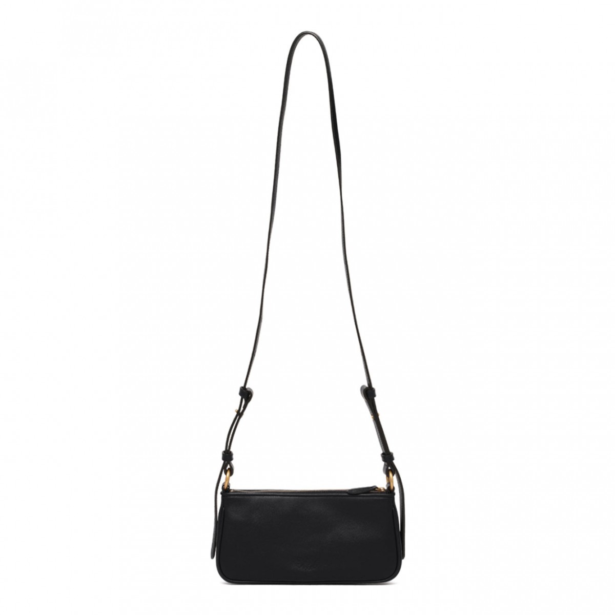 Black Zip-Top Crossbody Bag