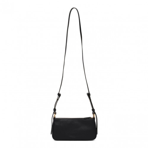 Black Zip-Top Crossbody Bag