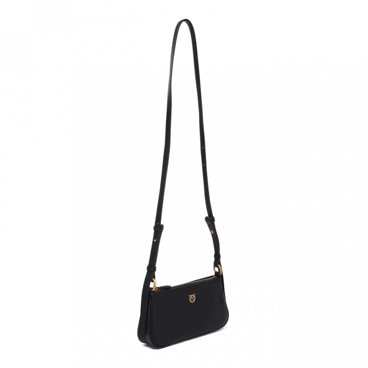 Black Zip-Top Crossbody Bag